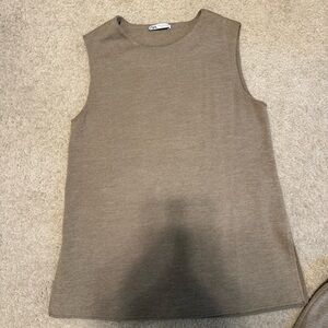 Zara Taupe Sleeveless Knit Shift Dress